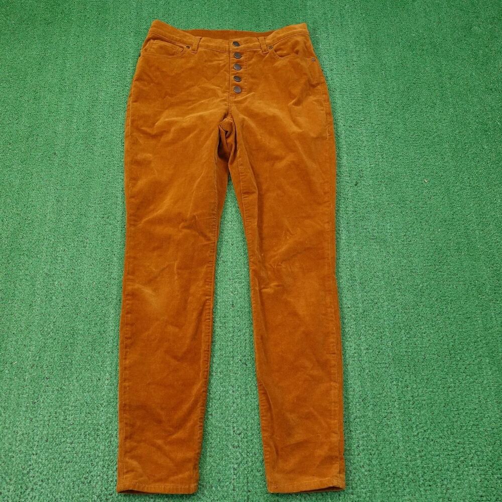 Cabi Pants Womens 6 Rust Brown Corduroy‎ Five Button Fly Skinny Tapered Leg
